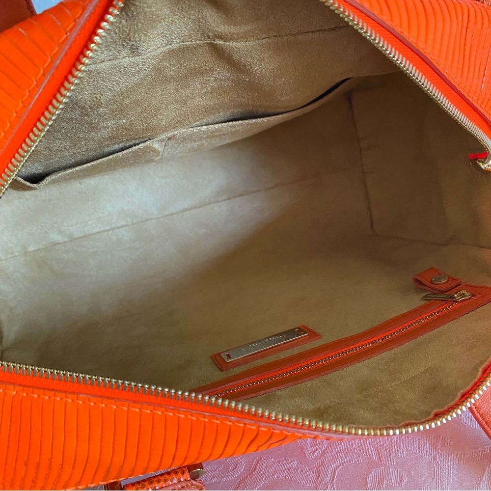 Jimmy Choo neon orange lizard quilted structured bag - Picture 14 of 15